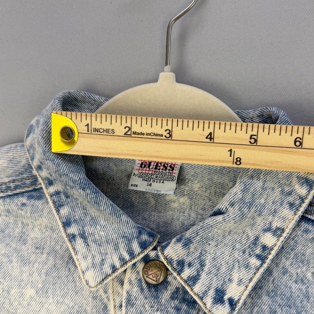 Vintage Georges Marciano for Guess Acid Wash Denim Jacket Size 14 Made in USA - Picture 11 of 16
